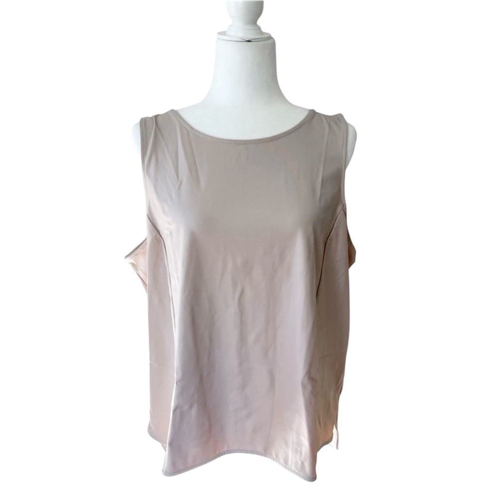 NWT Express Nude Blush Pink Faux Leather Tank Top - Picture 3 of 7